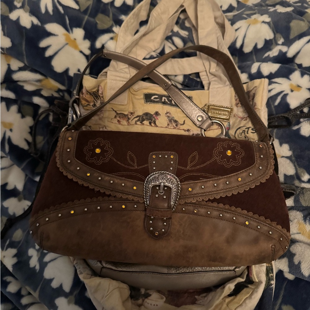 Brown Embroidered Women's Bag